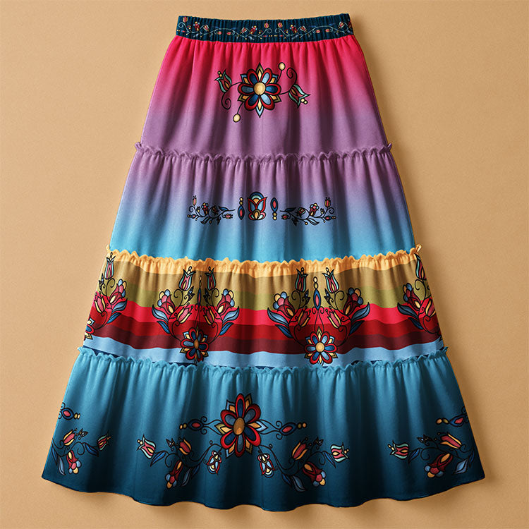 Frozen Petal Cascade Three Tier Skirt