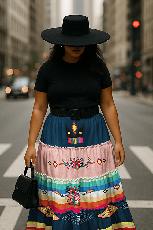 Crown of the Prairie Dark Three Tier Skirt