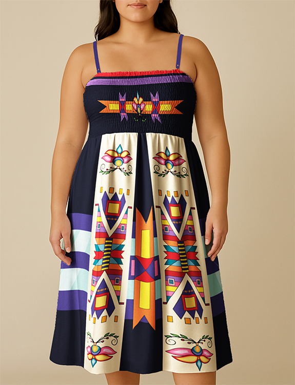 Echoes of the Lodge Dark Smock Top Dress