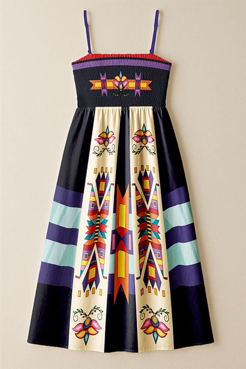 Echoes of the Lodge Dark Smock Top Dress