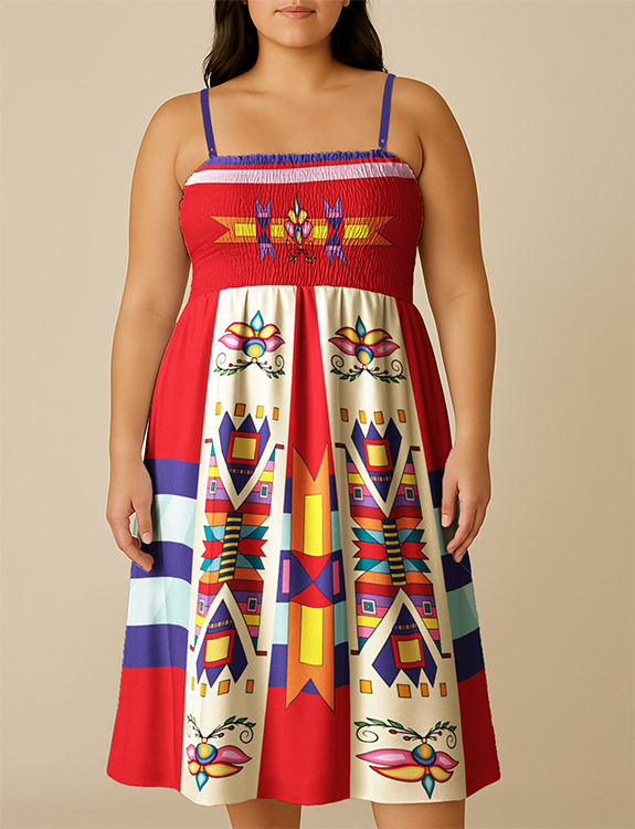 Echoes of the Lodge Red Smock Top Dress