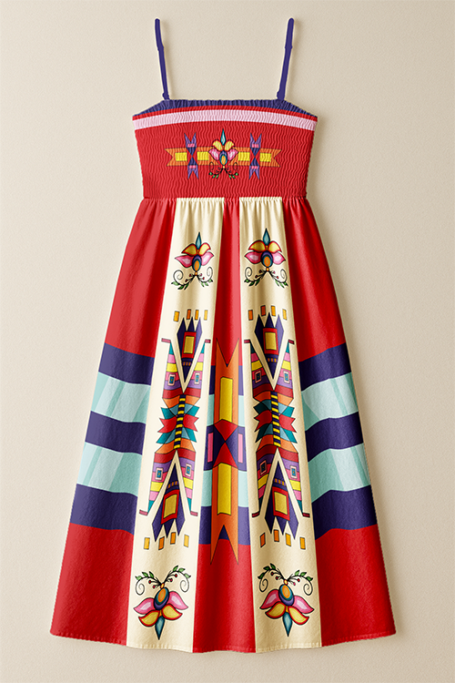 Echoes of the Lodge Red Smock Top Dress