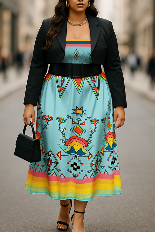 Horizon Blossom Light Blue Smock Top Dress