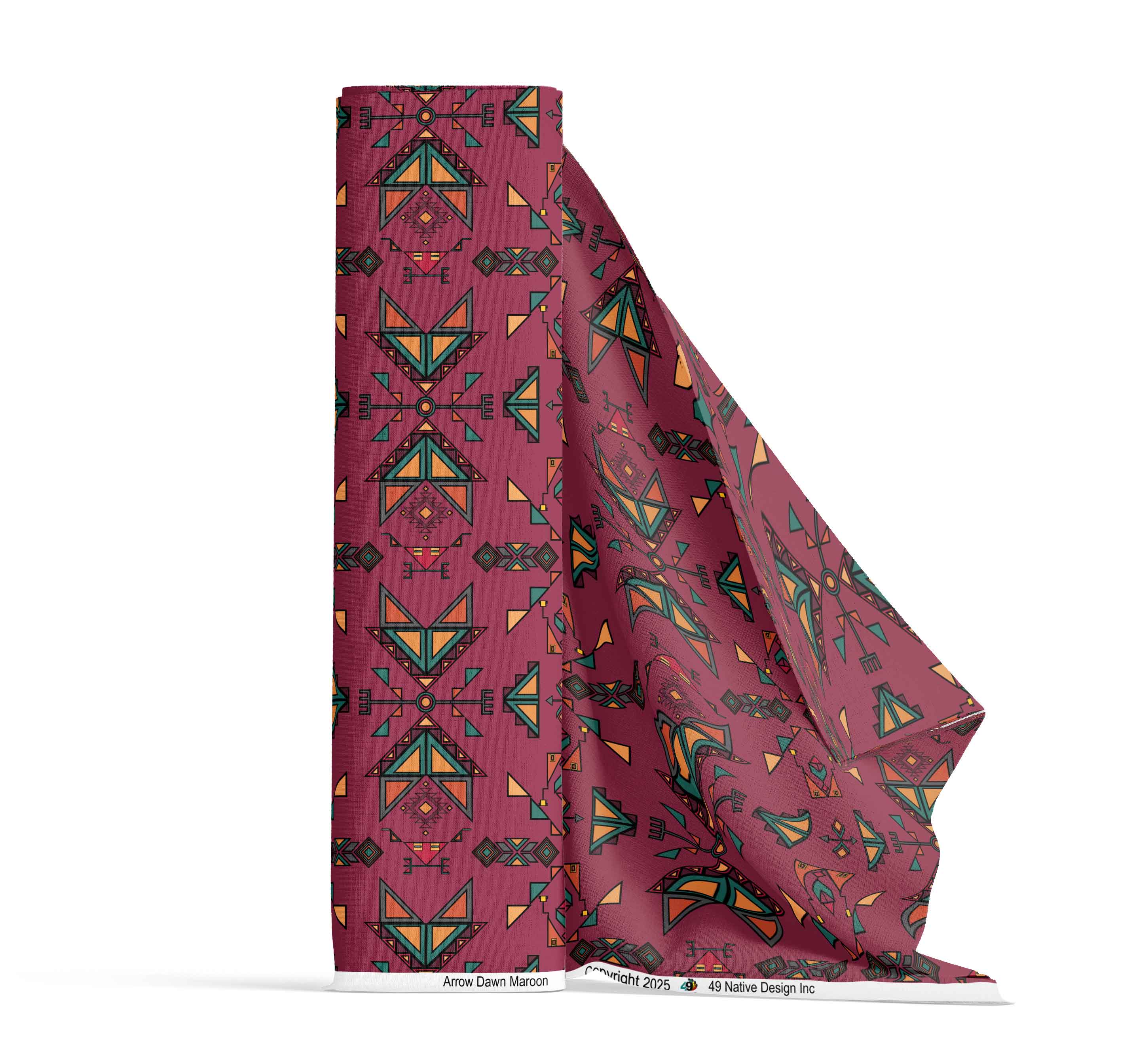 Arrow Dawn Maroon Cotton Poplin