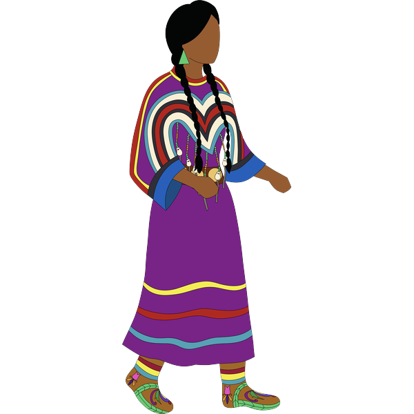 Blackfoot Women in Regalia 1 2inch by 2inch Vinyl Sticker
