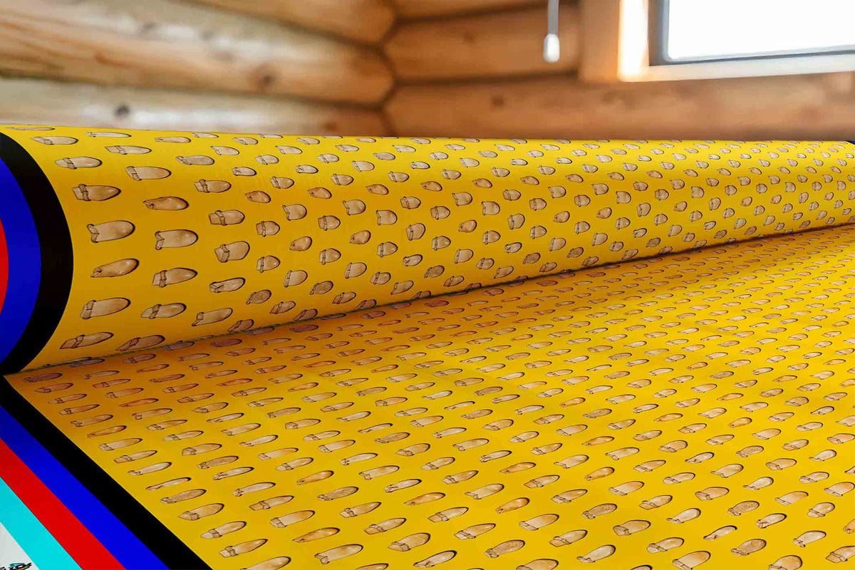 Elk Teeth on Yellow Cotton Poplin