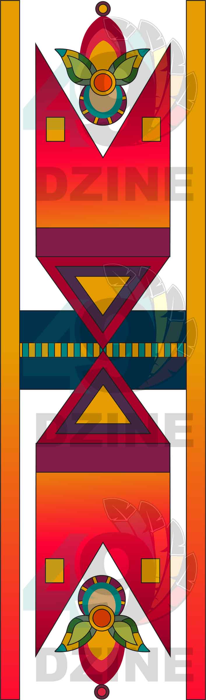 Sunset Pathways Geometric Element 10 Transfer (Various Sizes)