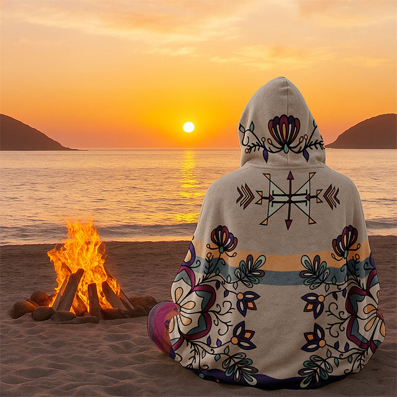 Aurora Petal Glow Hooded Blanket