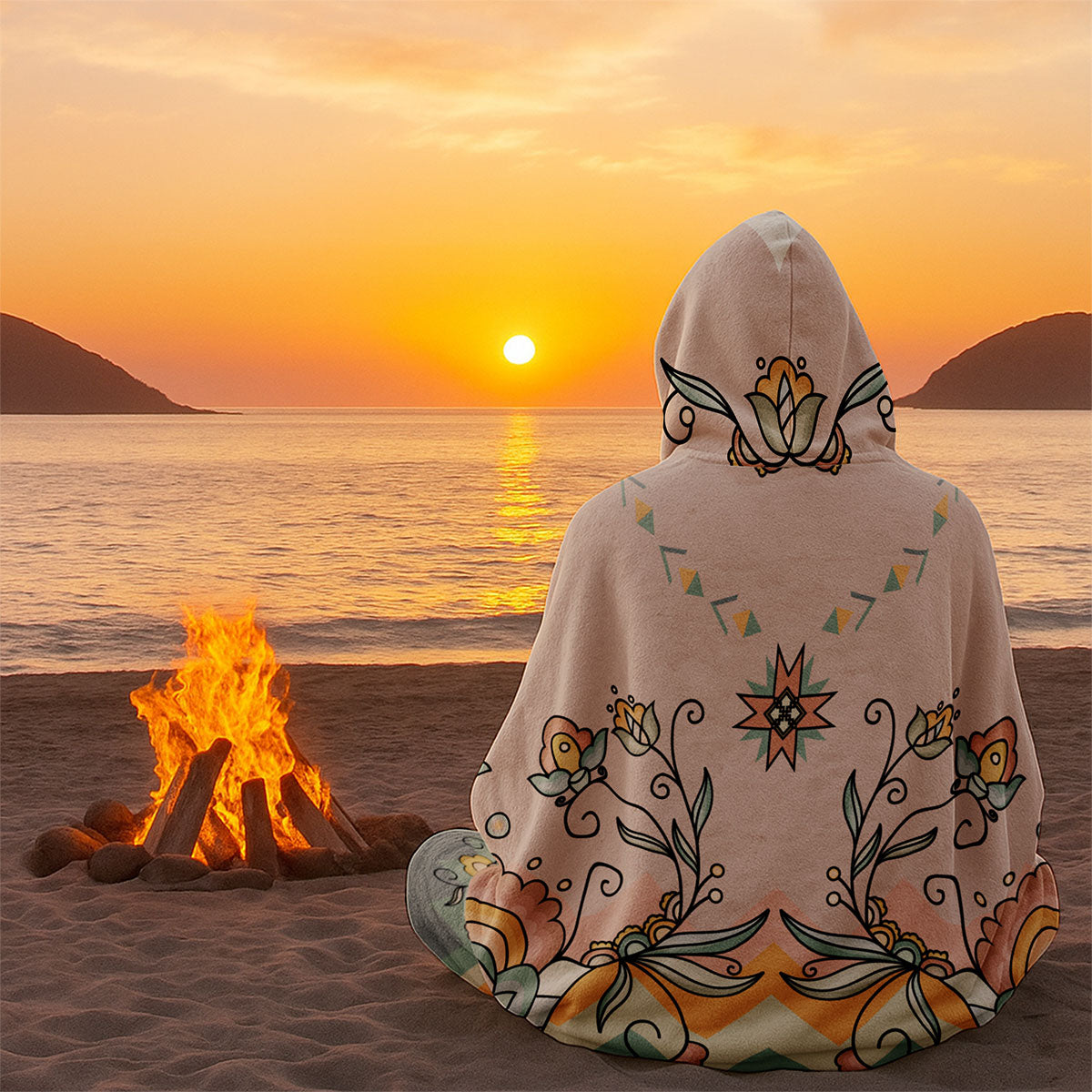 Falling Leaf Rising Bloom Hooded Blanket