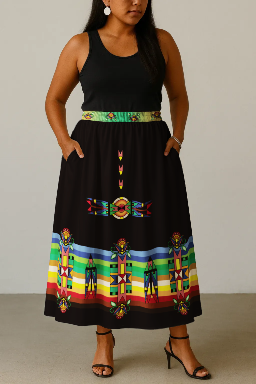 Spirit Blossom Harmony Geometric Skirt