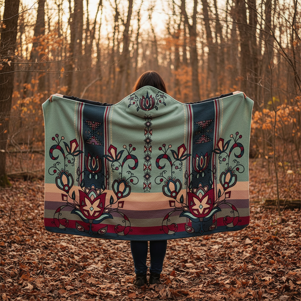 Northern Ember Hooded Blanket