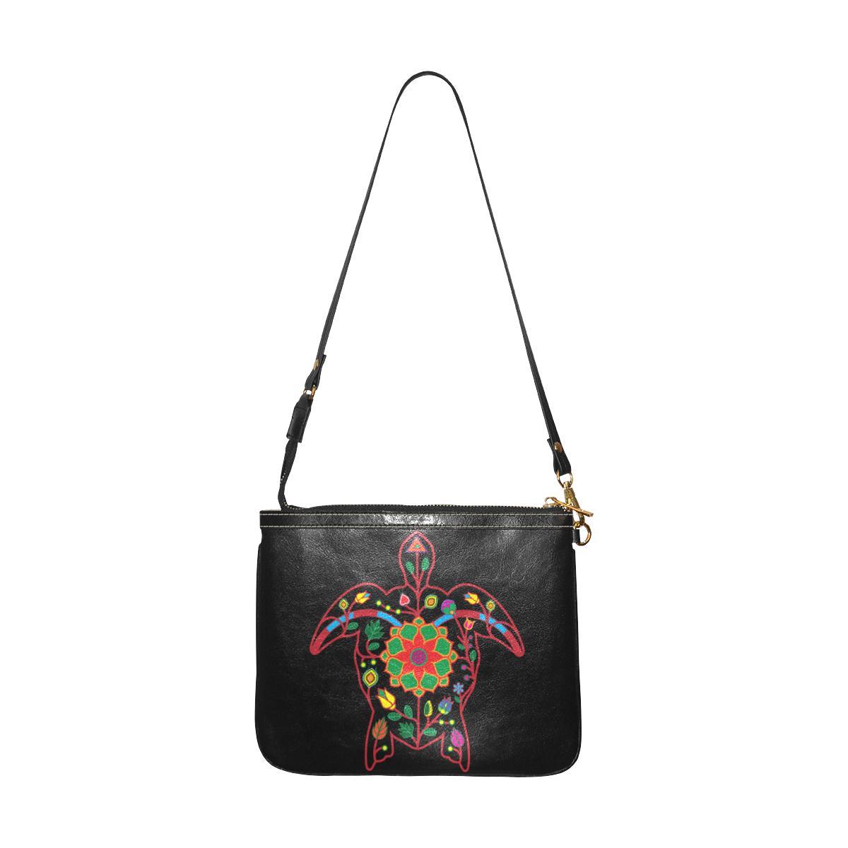 Floral Turtle Small Shoulder Bag (Model 1710) Small Shoulder Bag (1710) e-joyer
