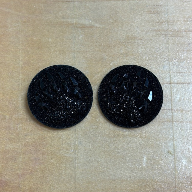 Bear Paw Circle Cabochons Set of 2