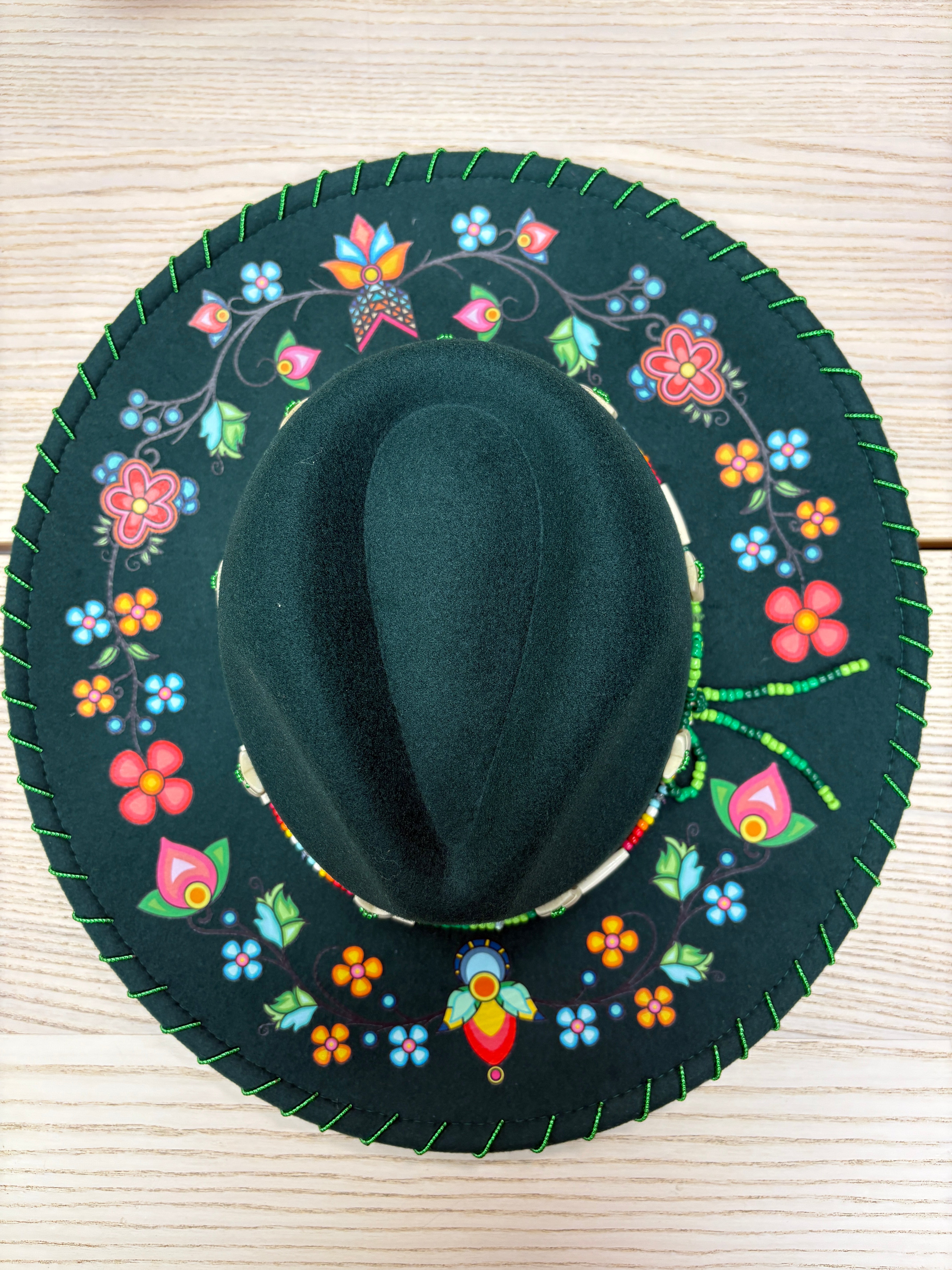 Spiritwalker Sky Forest Beaded Fedora Hat