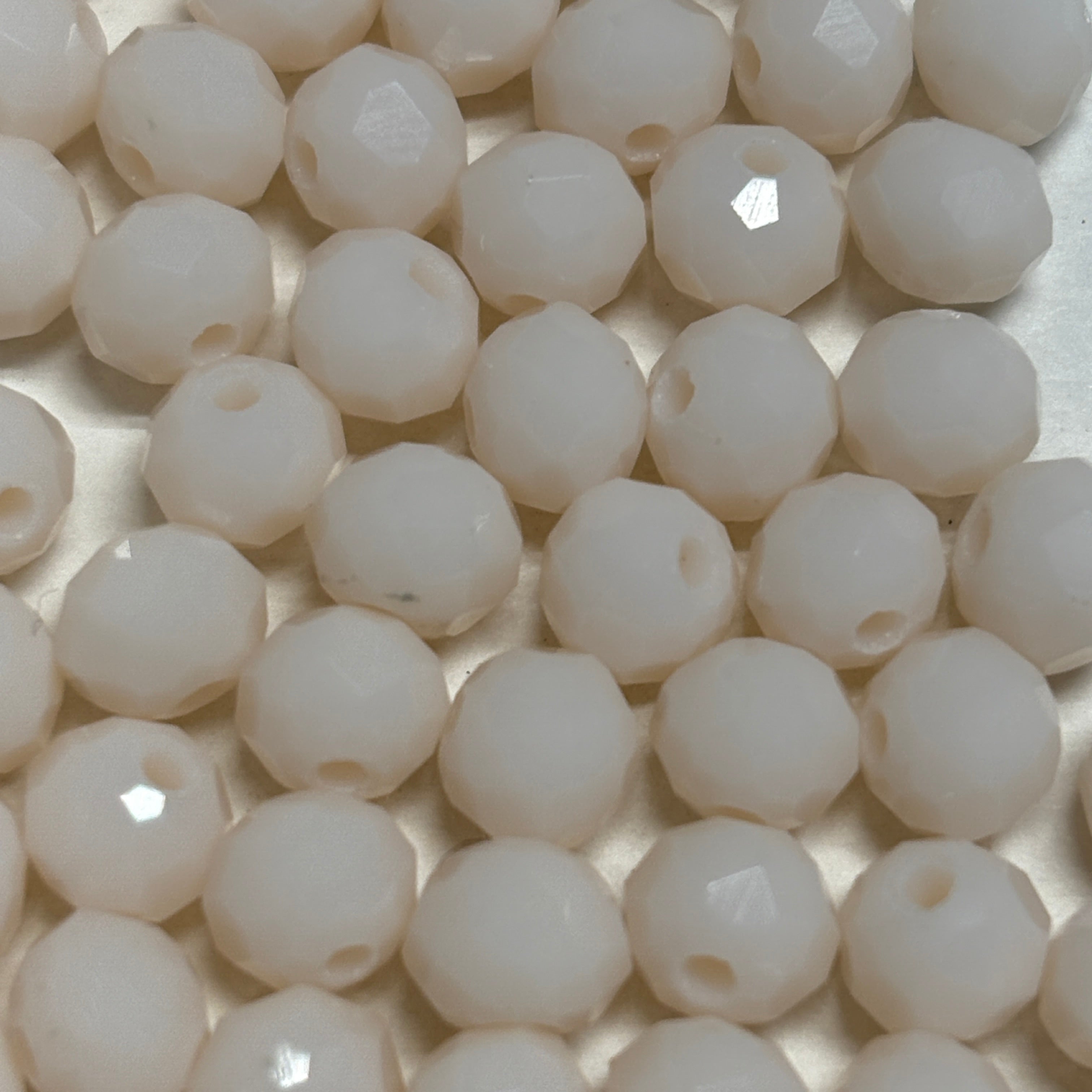 6mm Rondelle Glass Bead - Porcelain