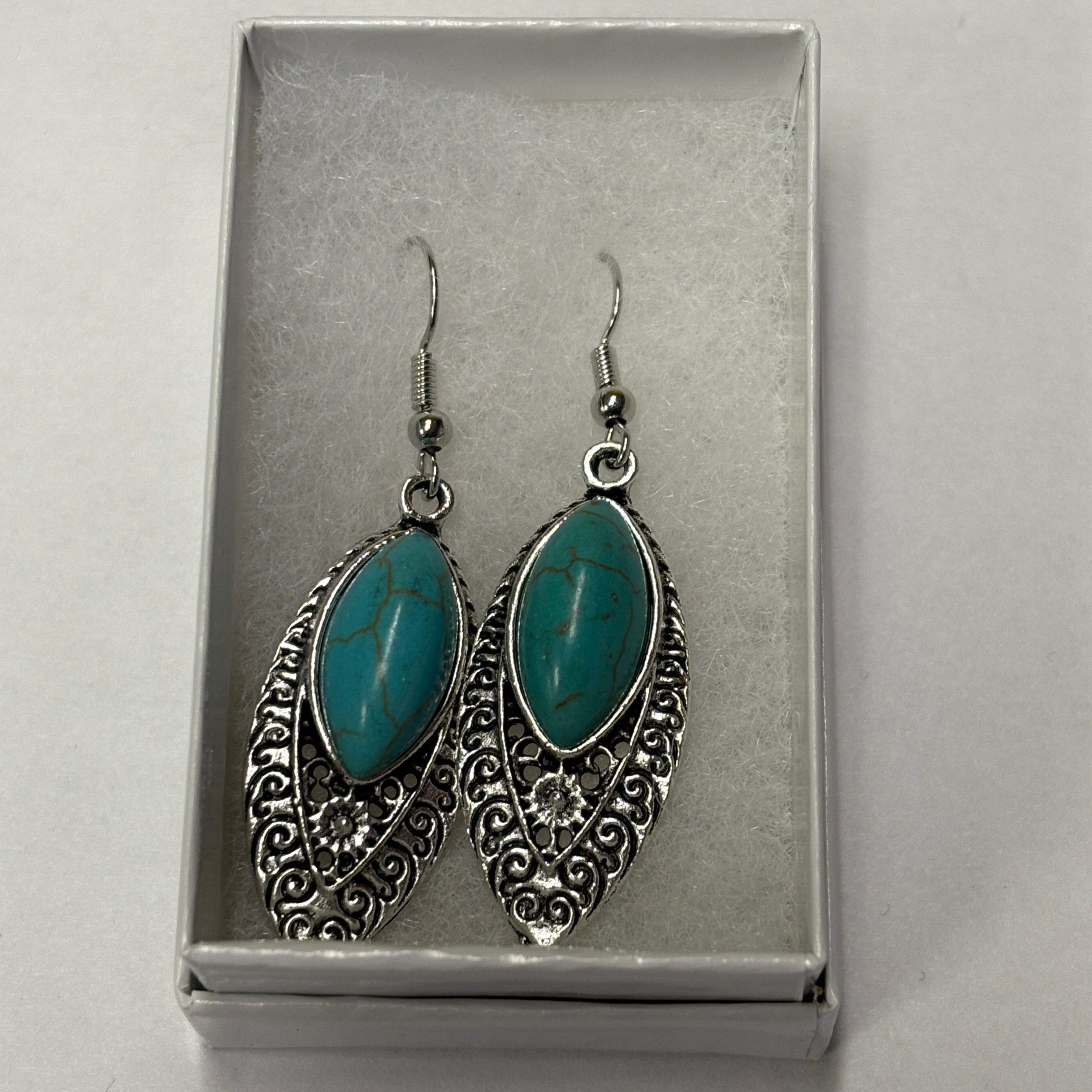 Turquiose Stainless Steel Earrings