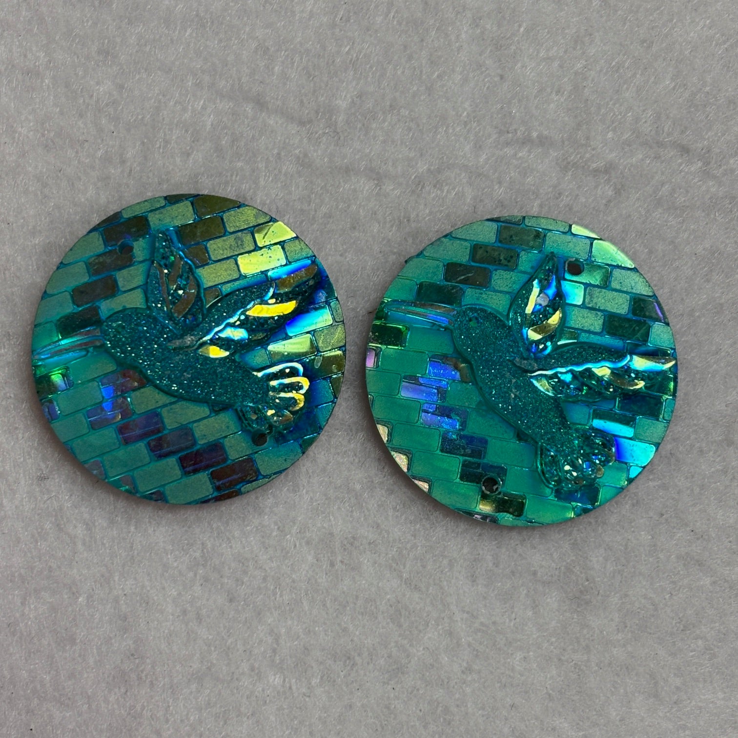 Hummingbird Cabochons Set of 2