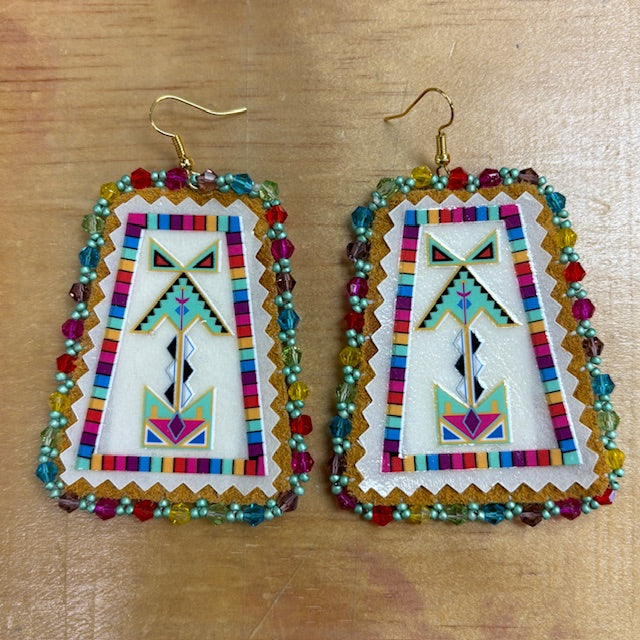 Handmade Hide Beaded Earrings