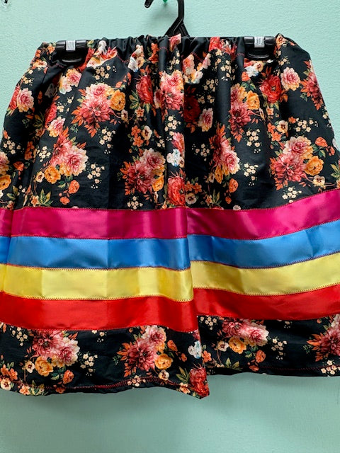 Copper Floral Kids Ribbon Skirt