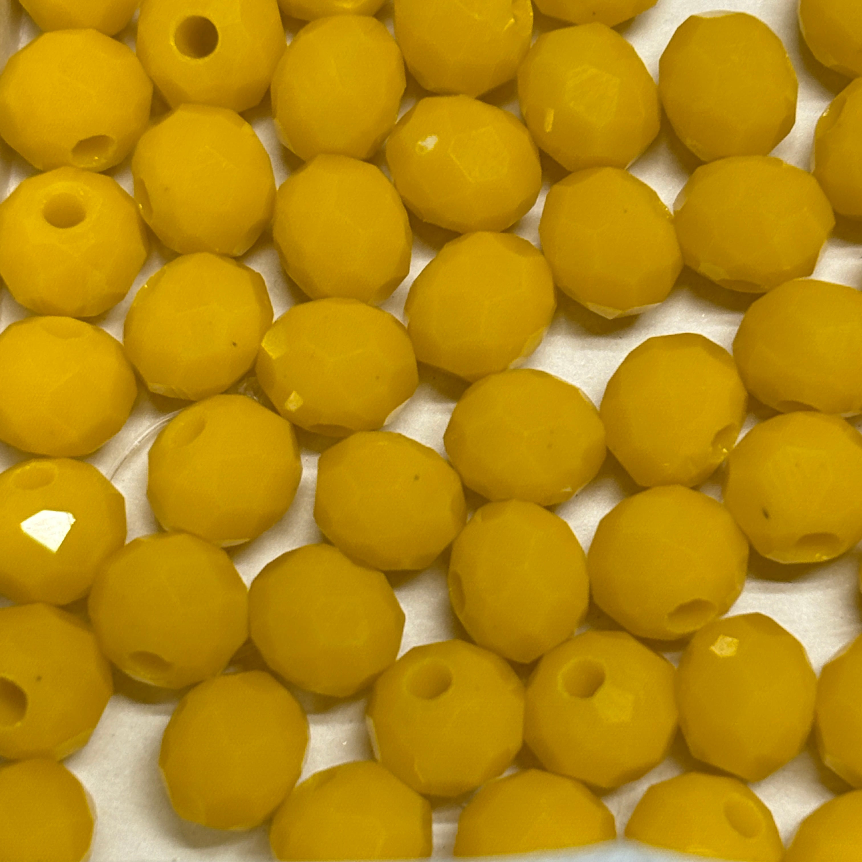 6mm Rondelle Glass Bead - Lemon Meringue