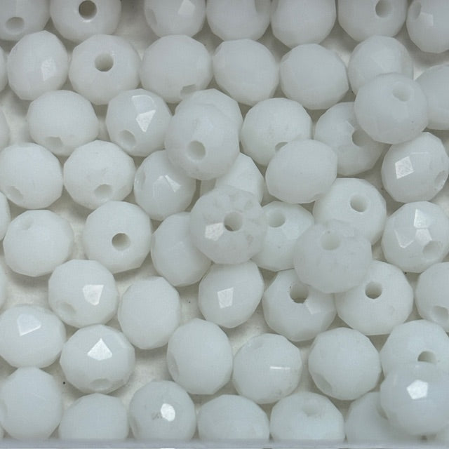 6mm Rondelle Glass Bead - Ice