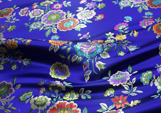 Petal Paradise Royal Jacquard Fabric