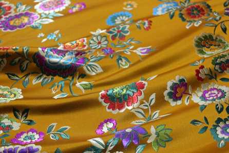 Petal Paradise Umber Jacquard Fabric