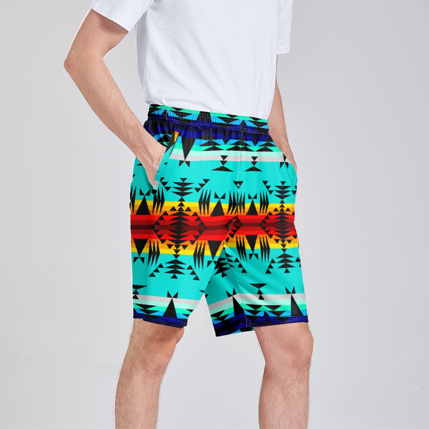 Between the Mountains Athletic Shorts with Pockets