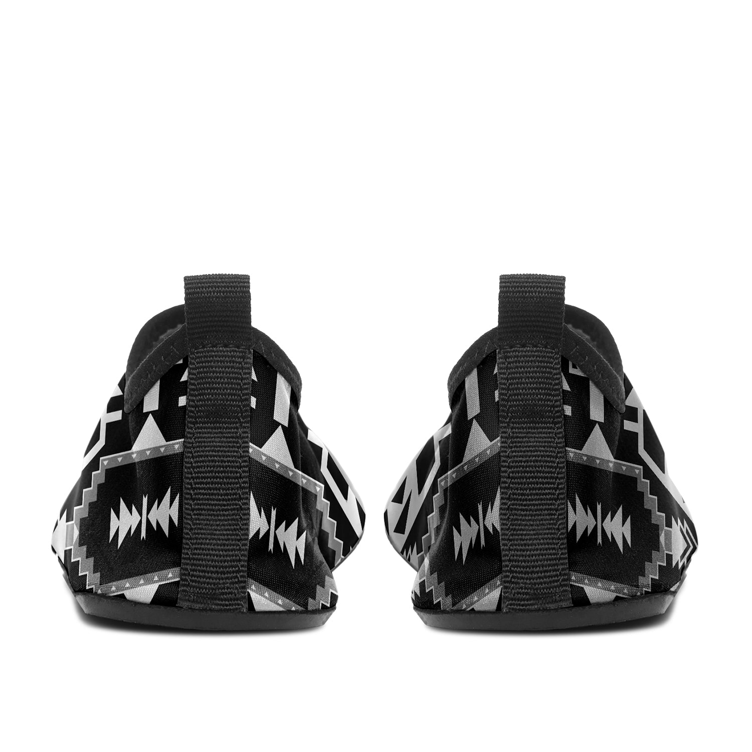 Kids Chiefs Mountain Black and White Sockamoccs Slip On Shoes