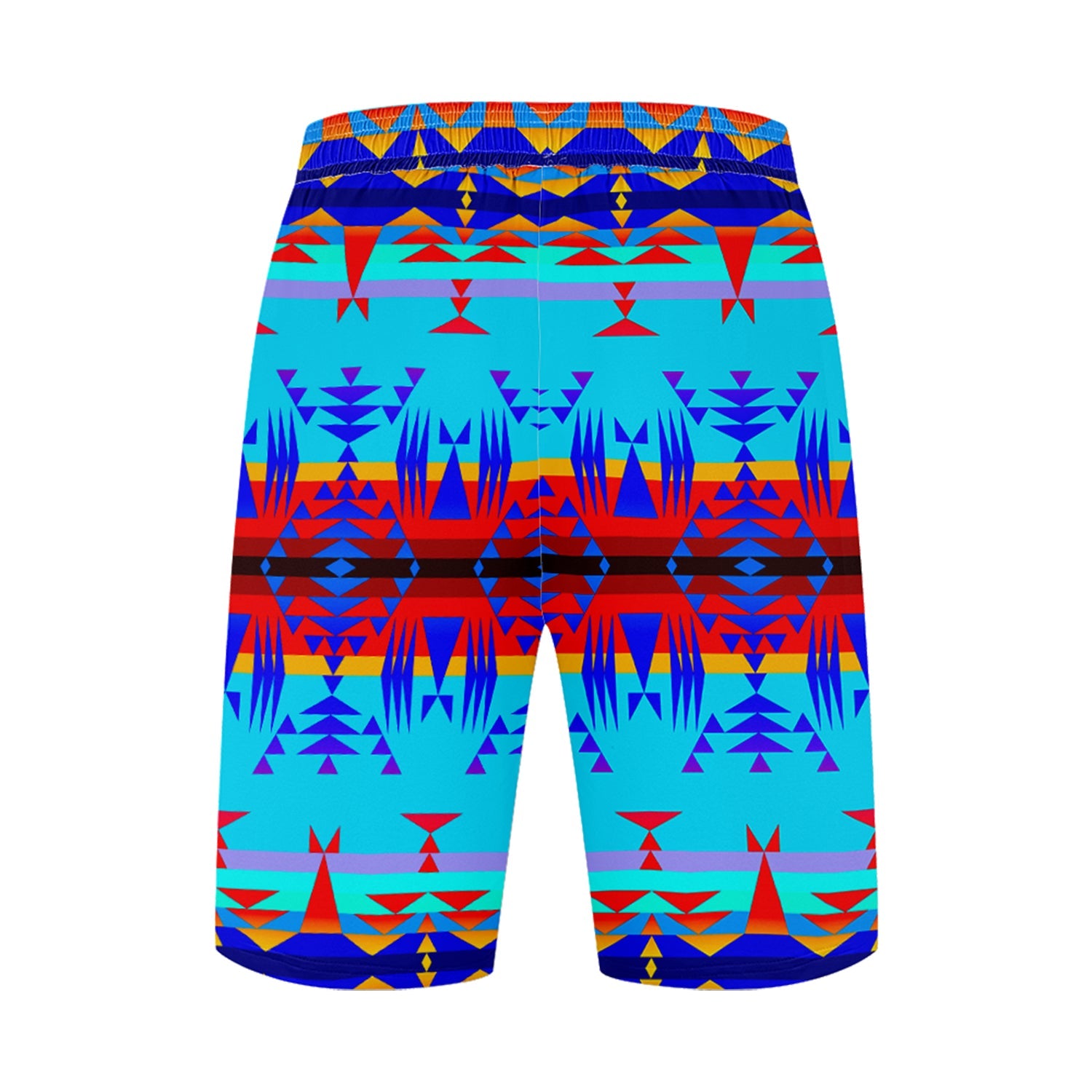 Between the Mountains Blue Athletic Shorts with Pockets