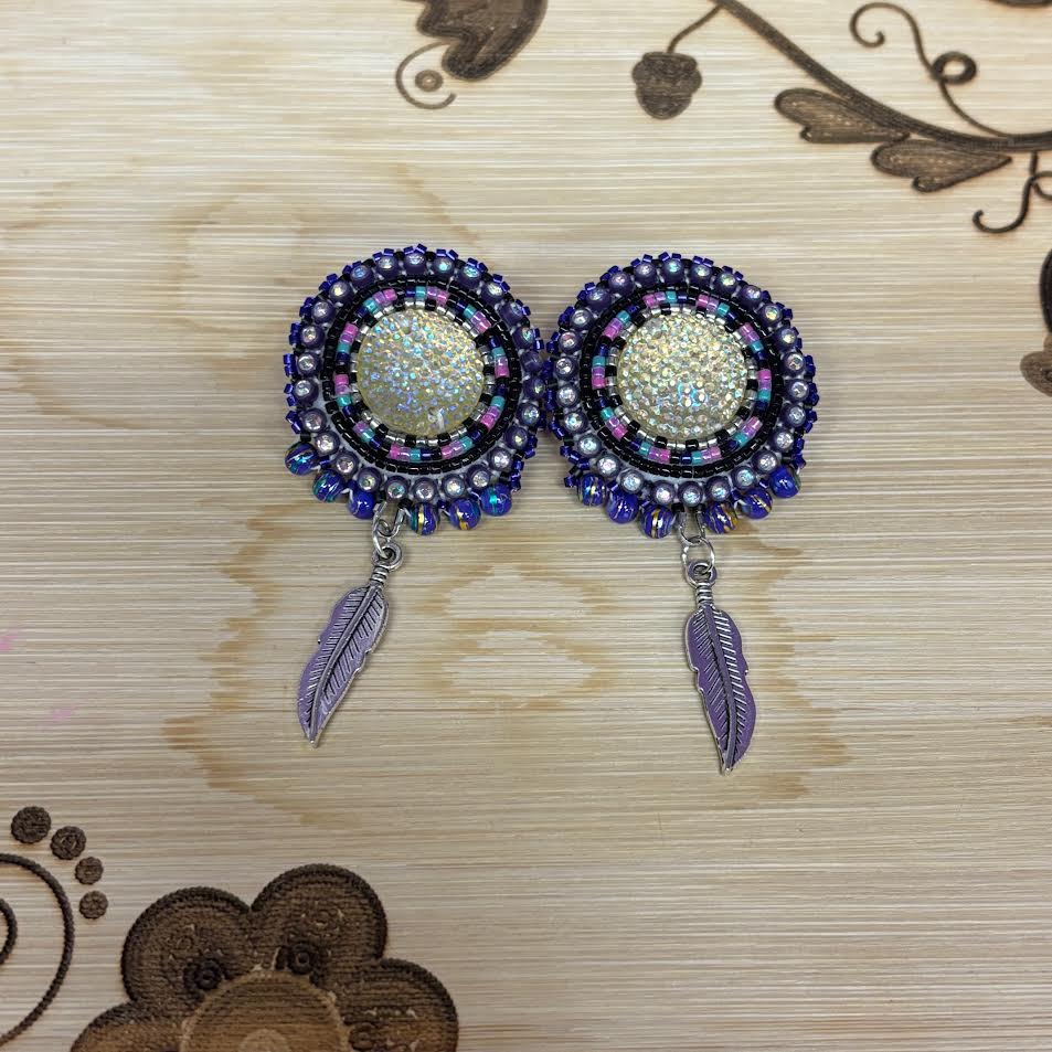 Mikey Runningbird Deadly Moon Beaded Earrings