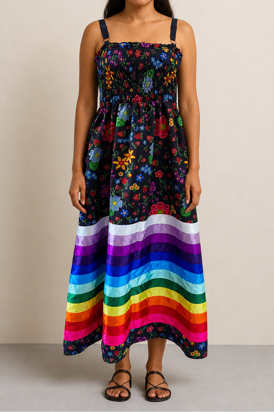Strawberry Fields Forever Peasant Maxi Dress - Beary Soup