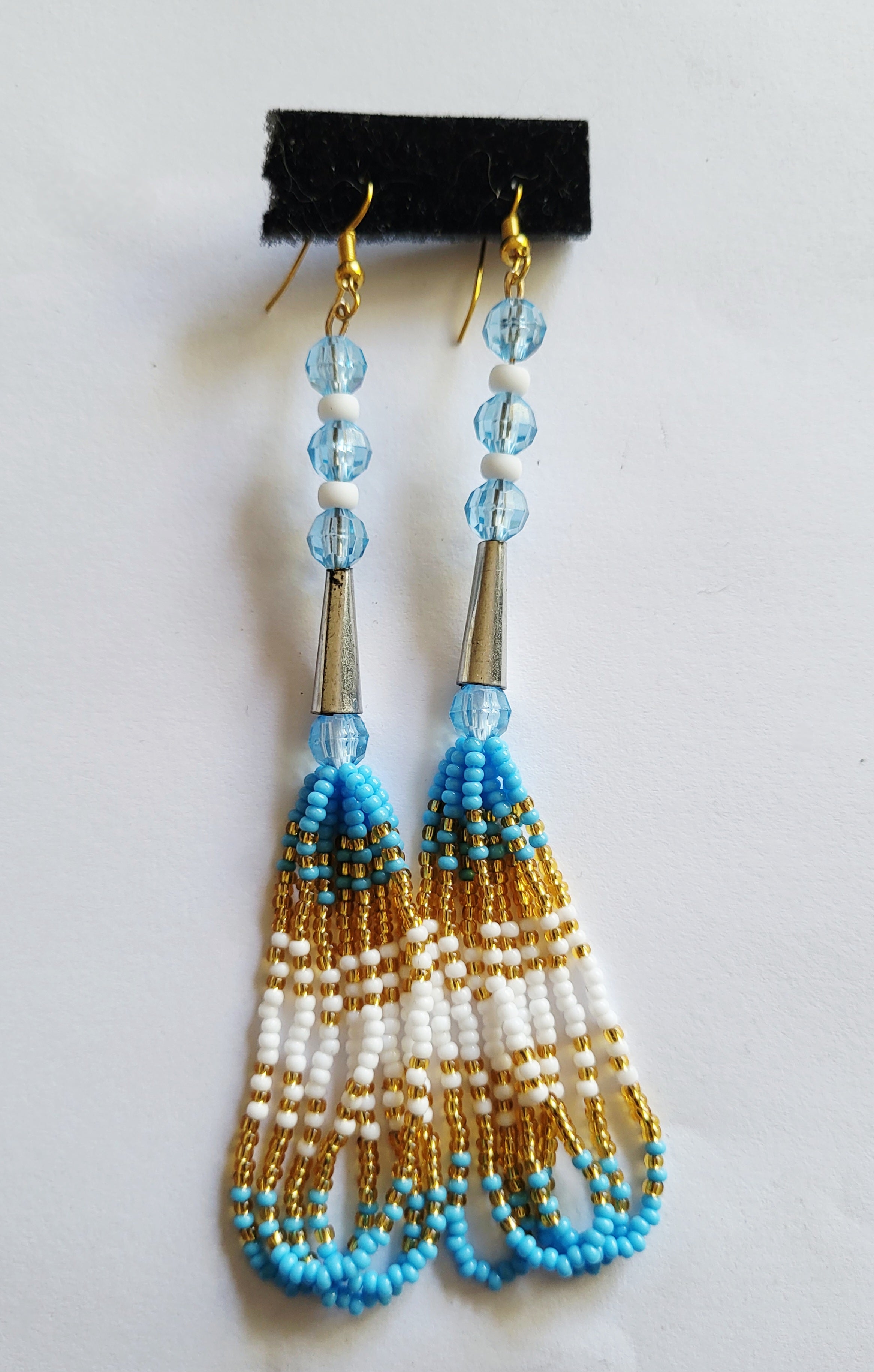 Danielle Redgun Light Blue Fringe Earrings
