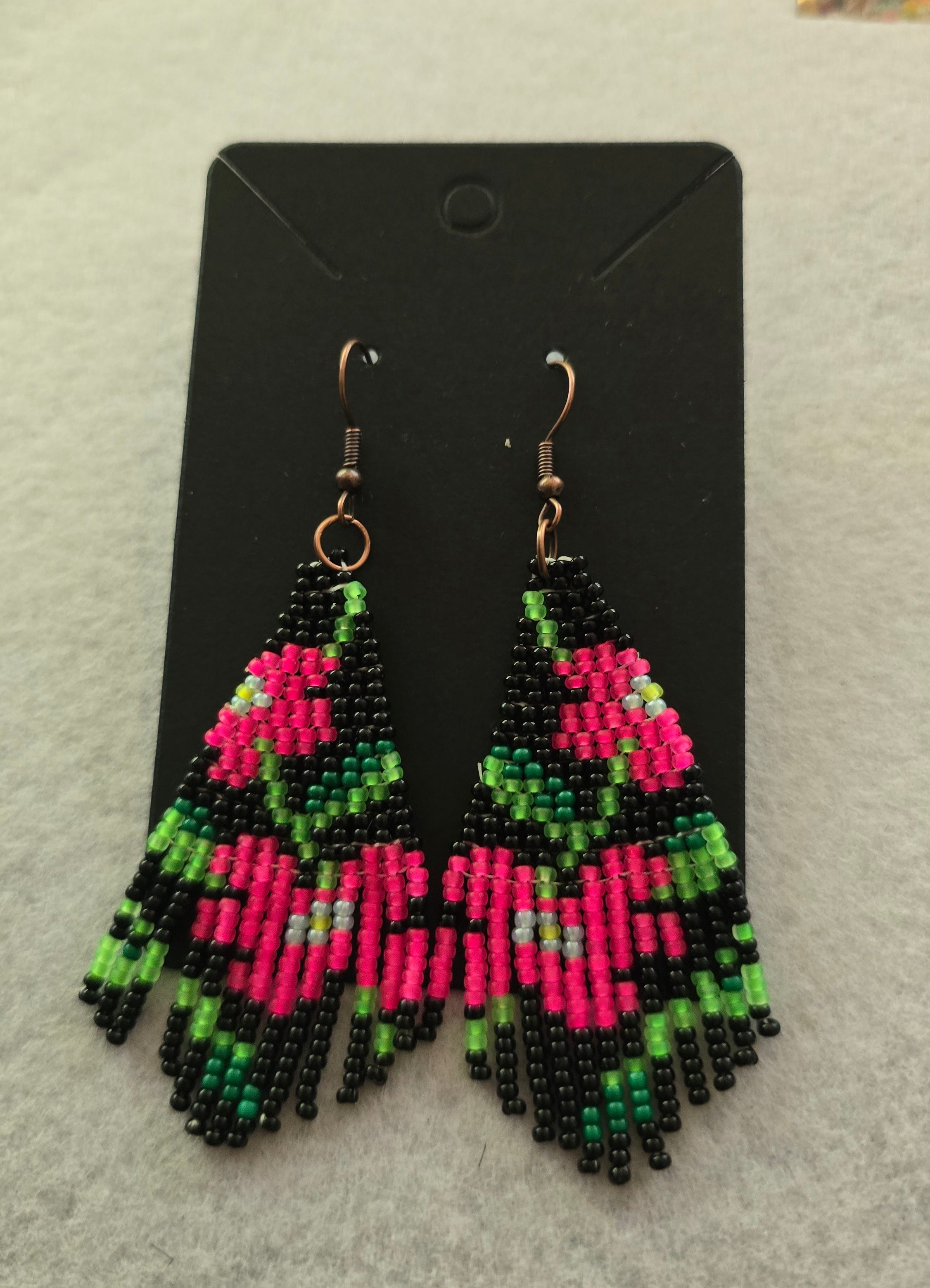 Madeline Desjarlais Small Bright Pink Flower Fringe