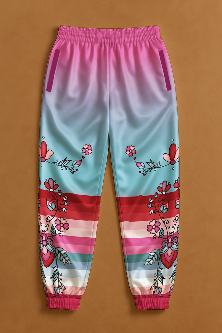 Aurora Blooms Ribbon Jogger Pants
