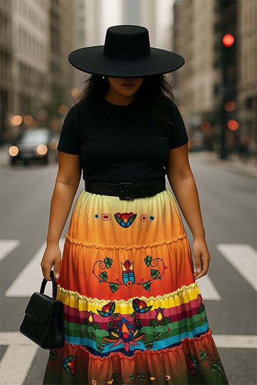 Spirit Bloom Floral Three Tier Skirt