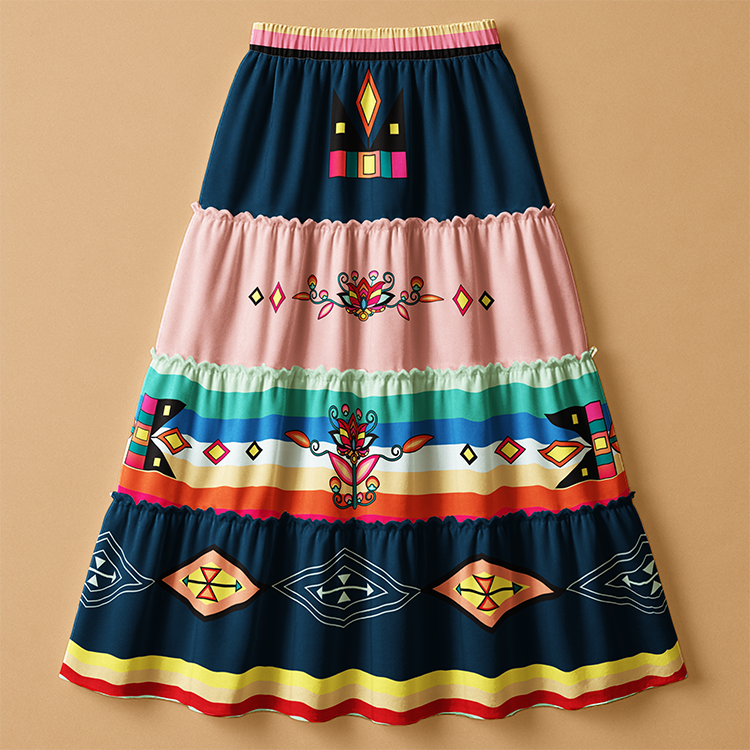Crown of the Prairie Dark Three Tier Skirt