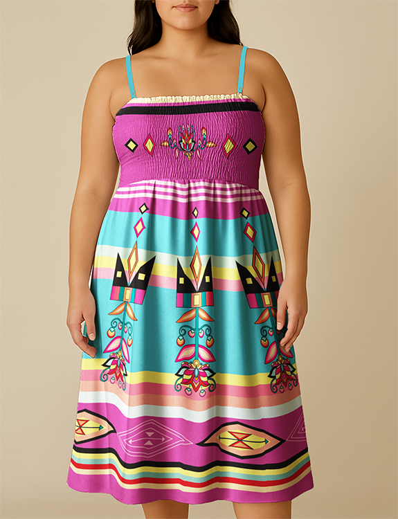 Crown of the Prairie Pink Smock Top Dress