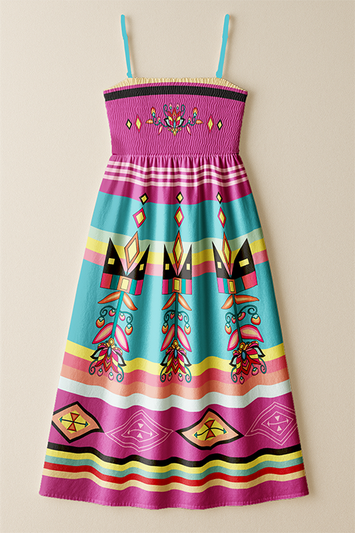 Crown of the Prairie Pink Smock Top Dress