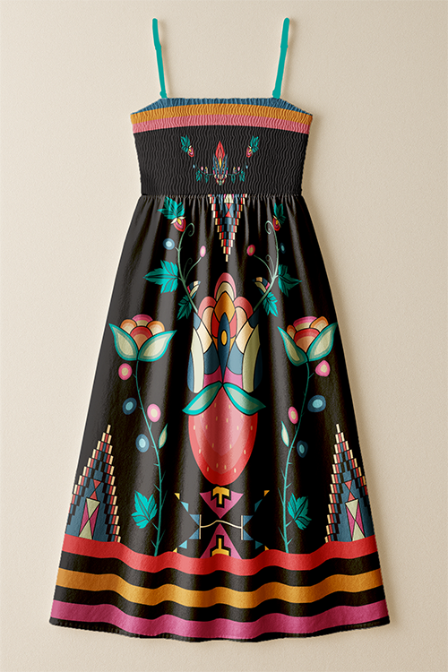 Heartberry Bloom Dark Smock Top Dress