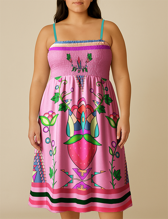 Heartberry Bloom  Pink Smock Top Dress