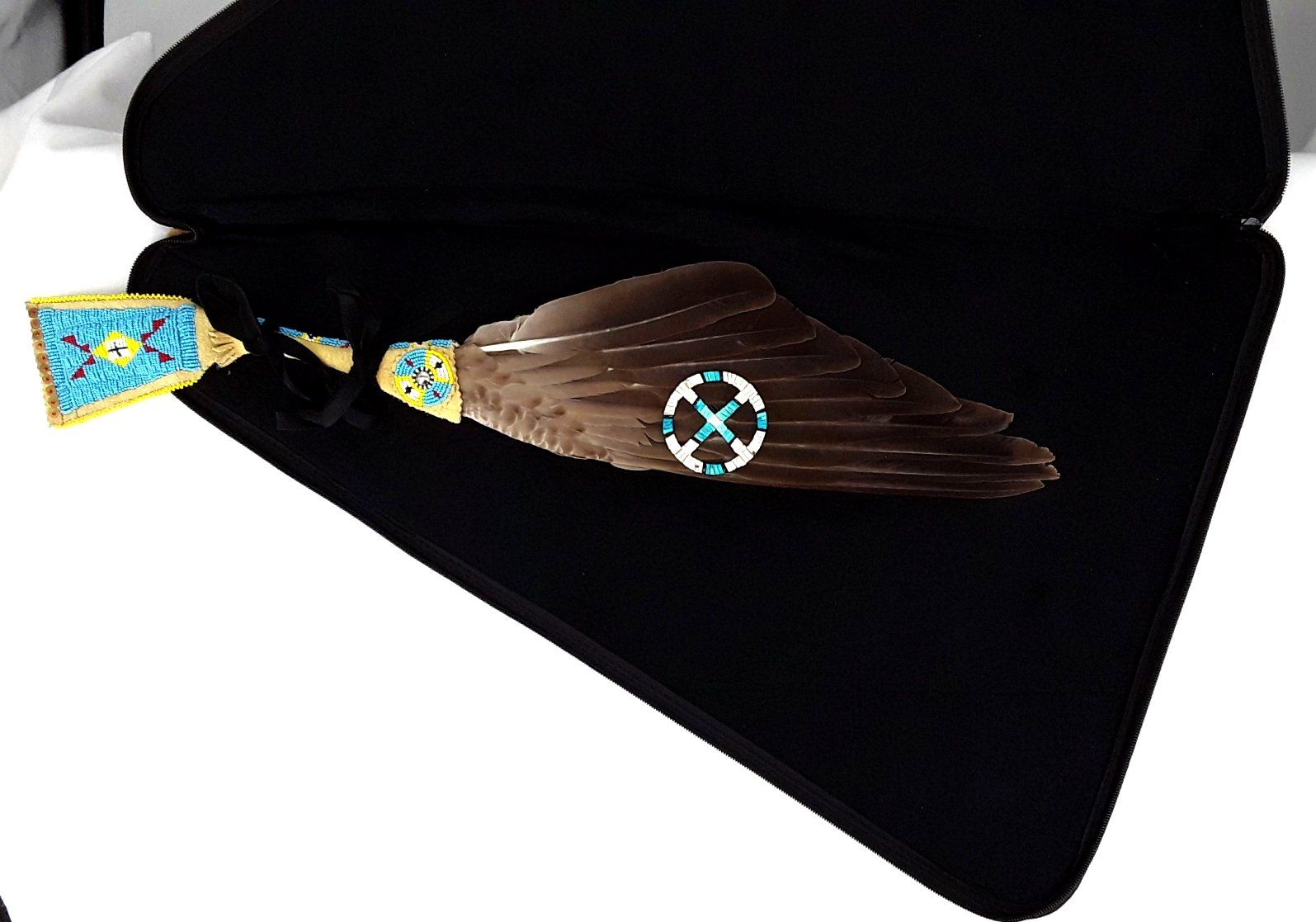27 Inch Fan Case - Geometric Floral Spring Black