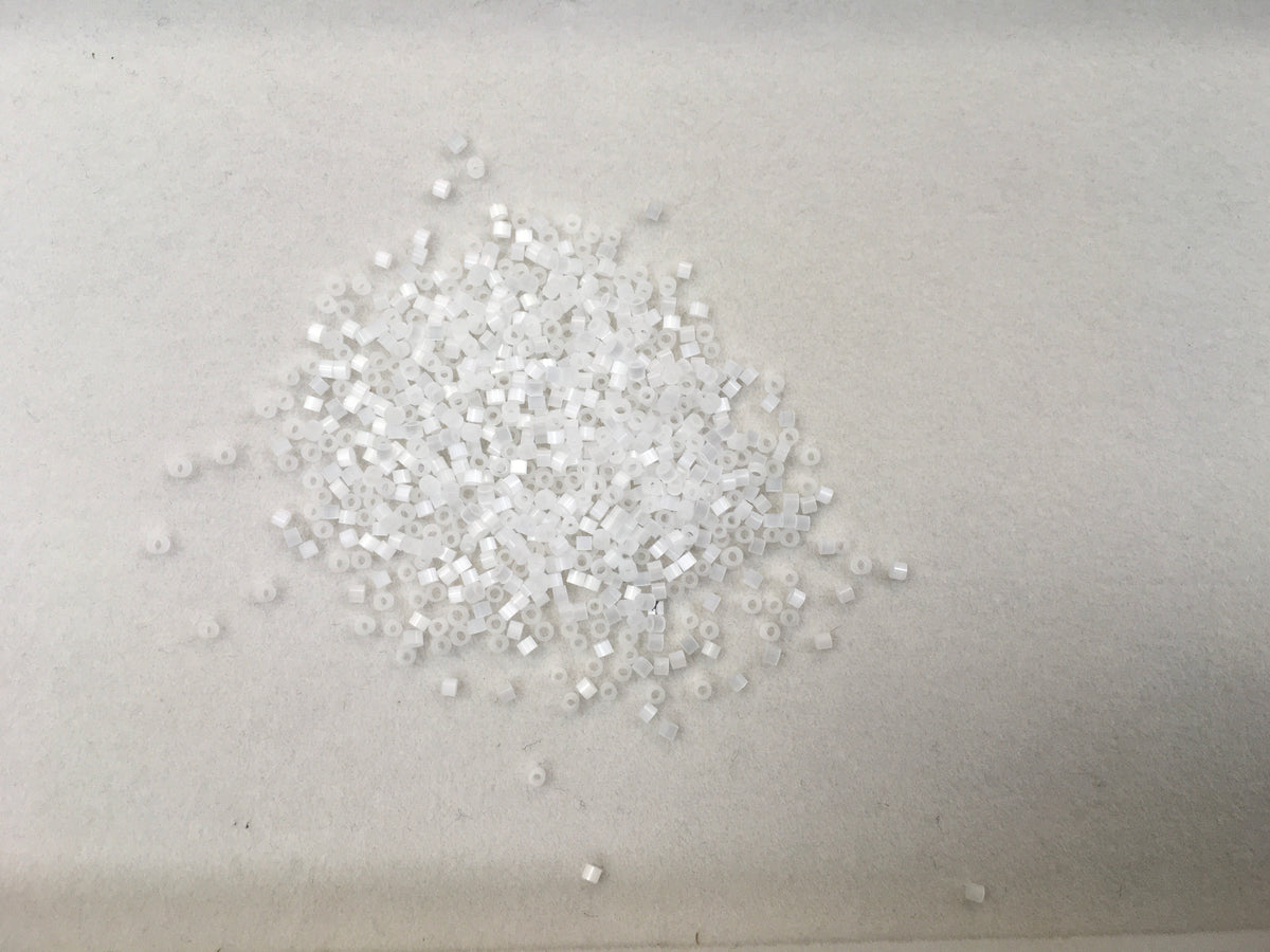 1.6mm Size 15/0 24g tube Cylindica Seed Beads White