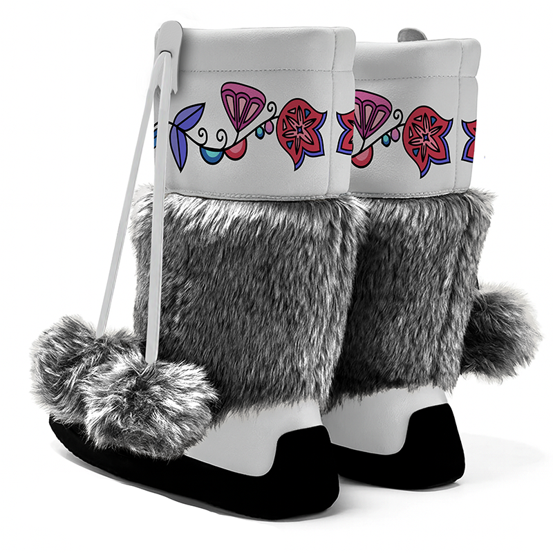 Frost Flower Circle Real Leather MocLux Calf with Fur