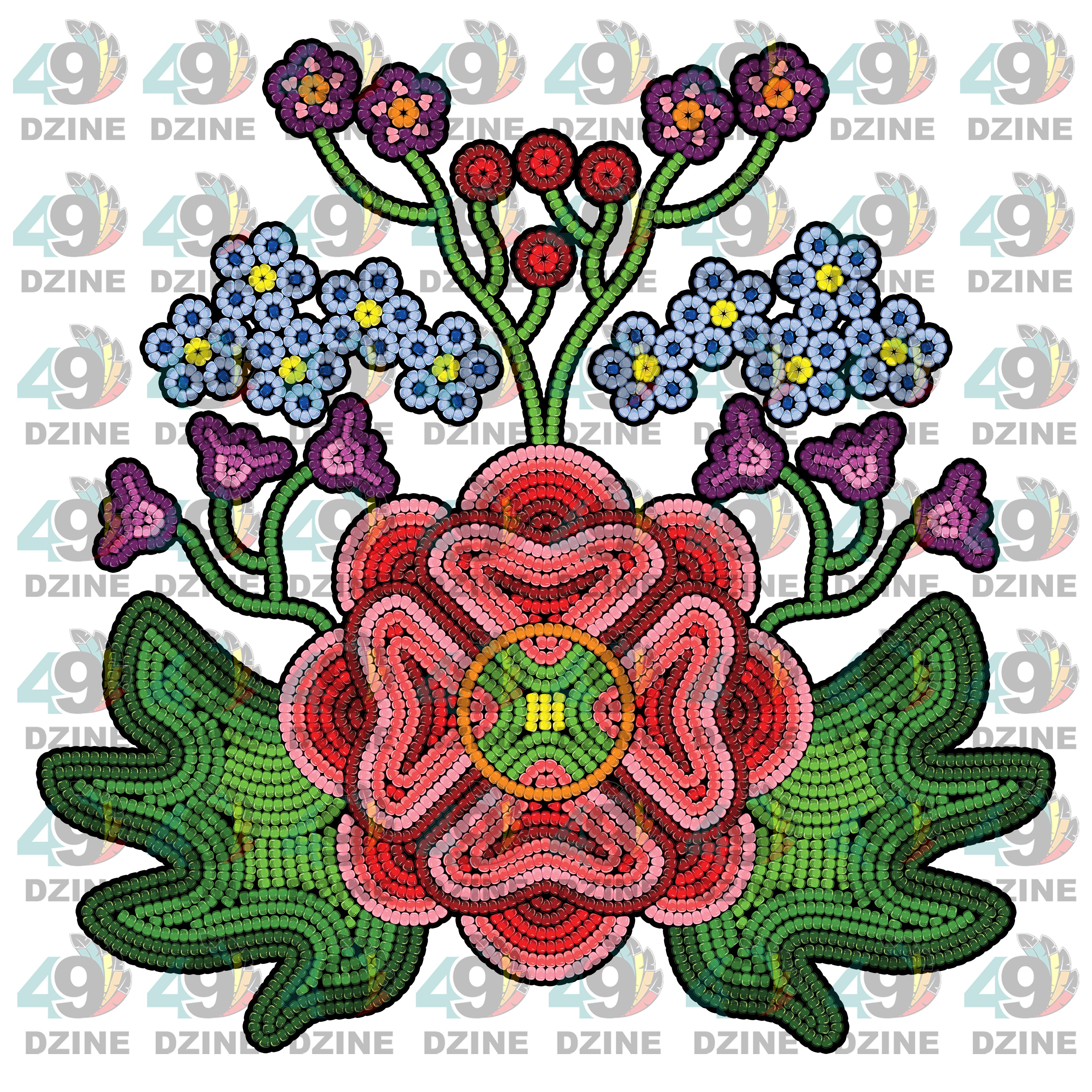 Beaded Floral Centerpiece 3 UV Sticker