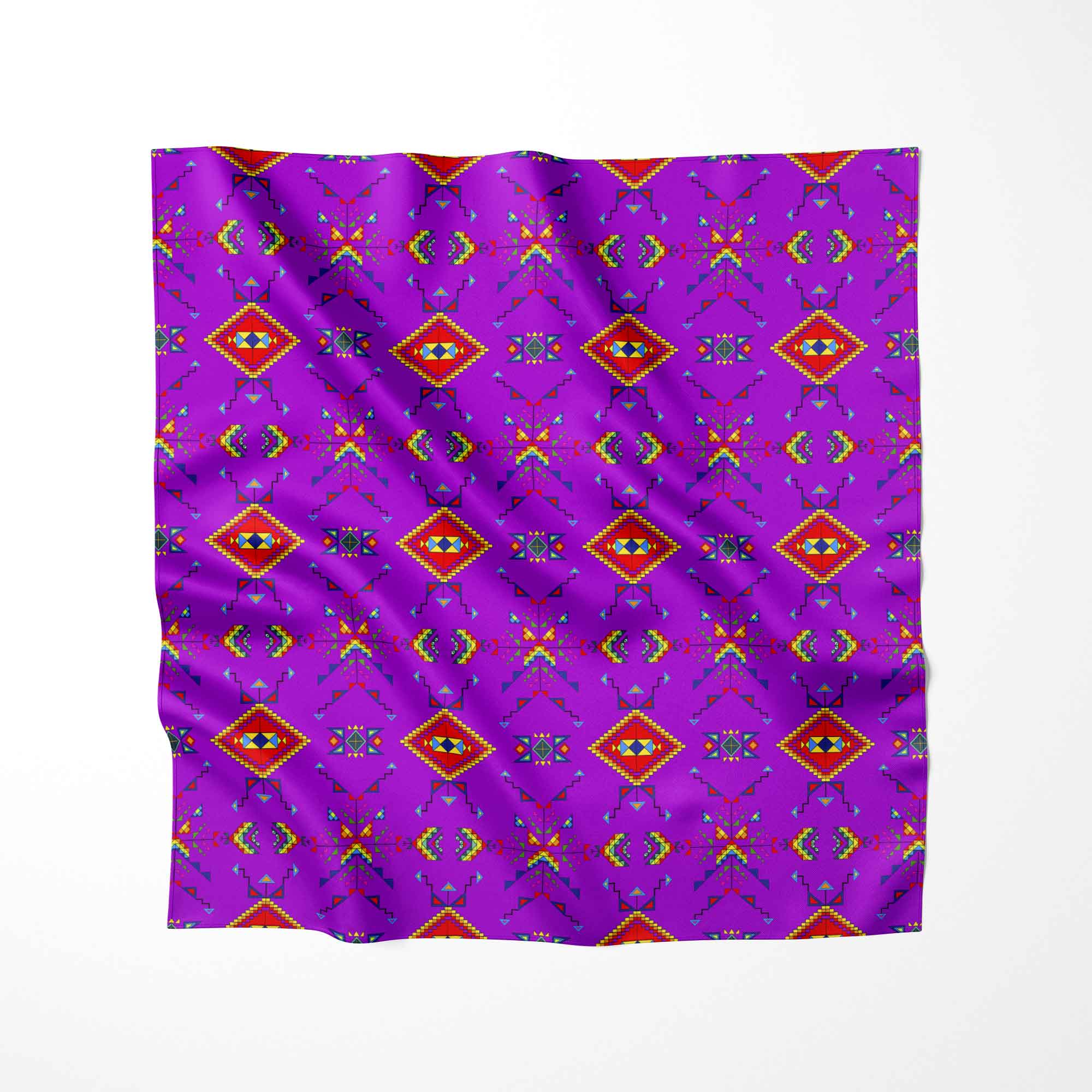 Buffalo Jump Purple Cotton Fabric