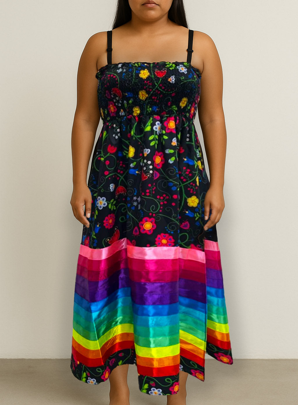 Beaded Nipin Peasant Maxi Dress