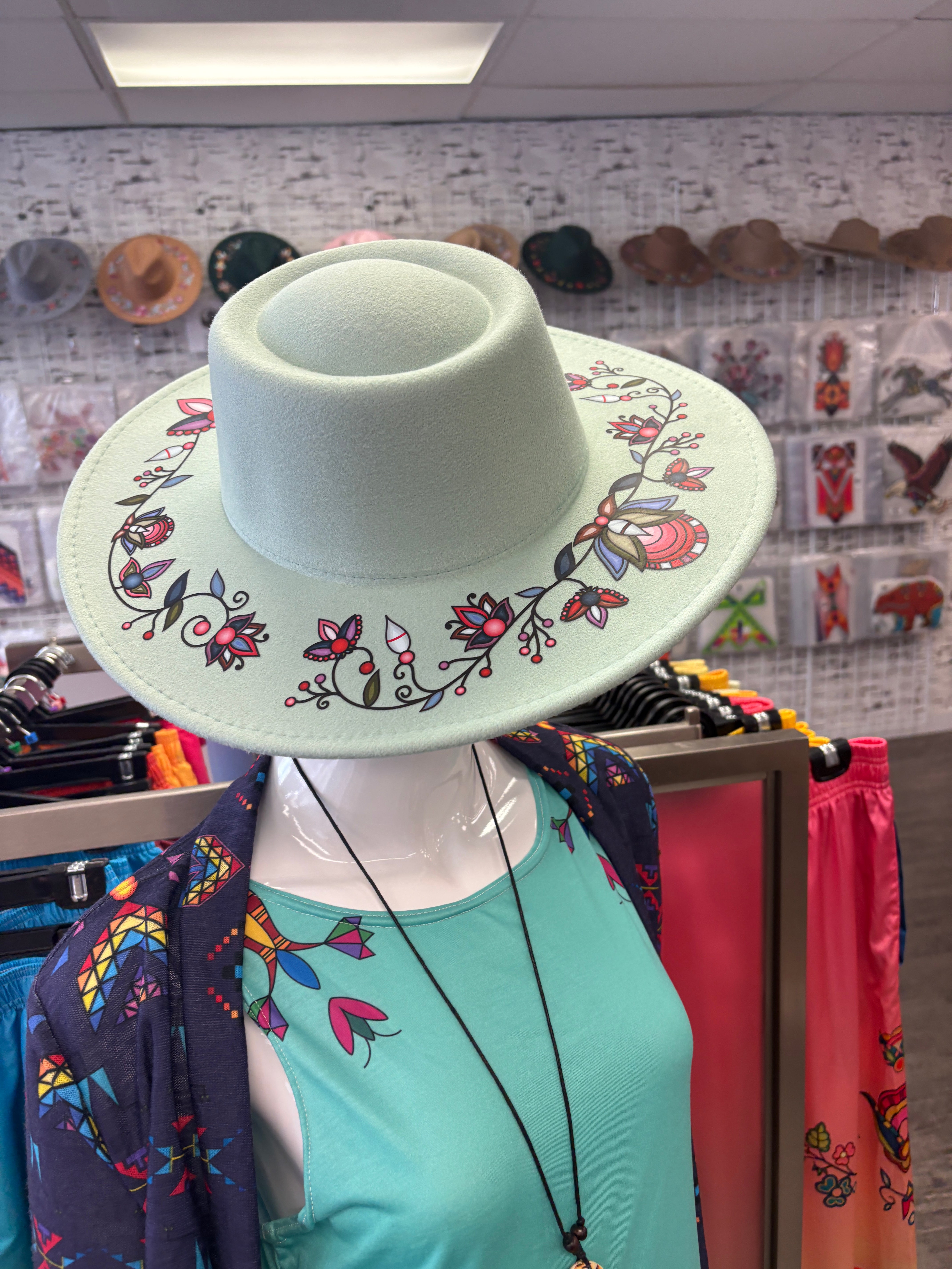 Glacial Gardenia Mint Fedora Hat