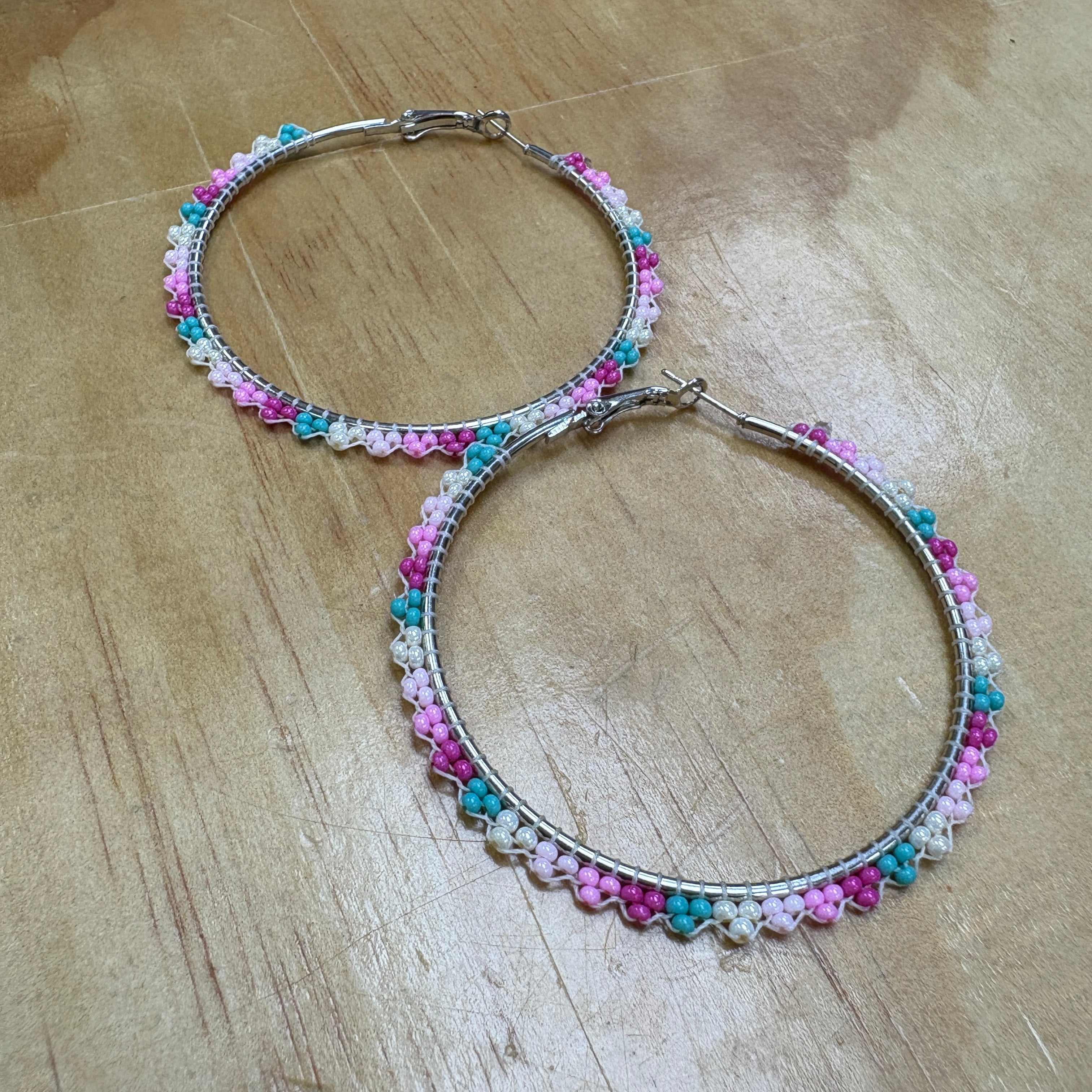 Beaded Hoop Earrings