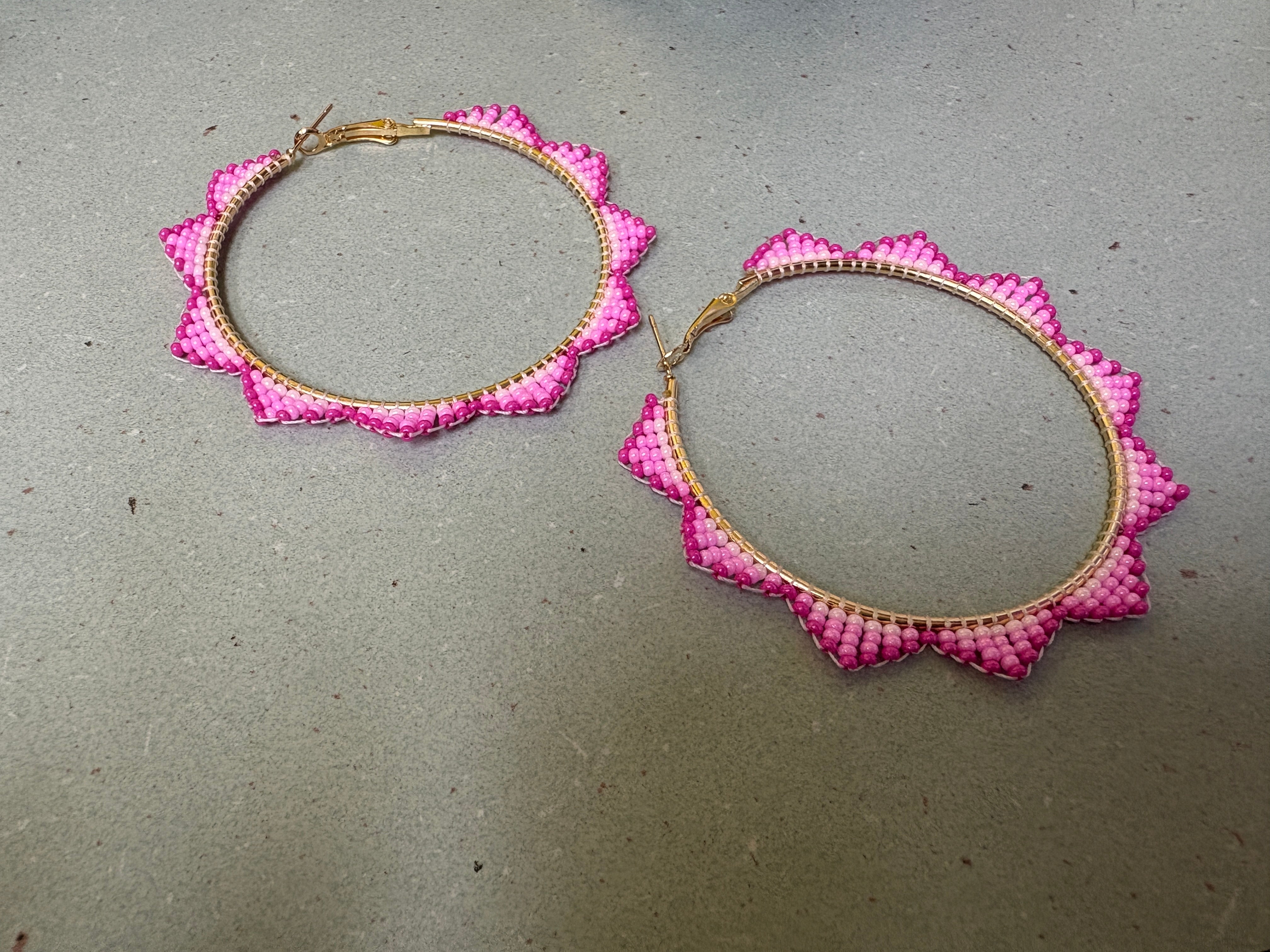 Beaded Hoop Earrings